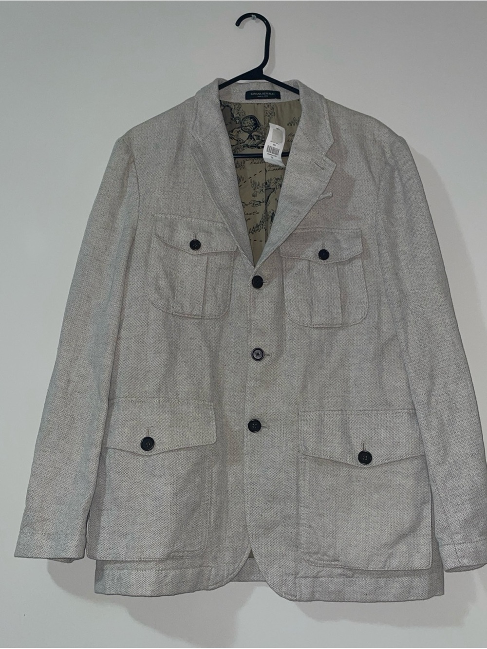 Banana Republic beige Linen map Field Jacket